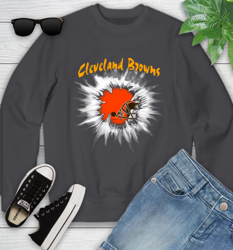 Cleveland Browns NFL Football Adoring Fan Rip Sports Youth Sweatshirt 5
