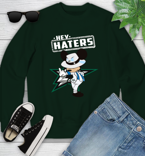 NHL Hey Haters Mickey Hockey Sports Dallas Stars Youth Sweatshirt 9