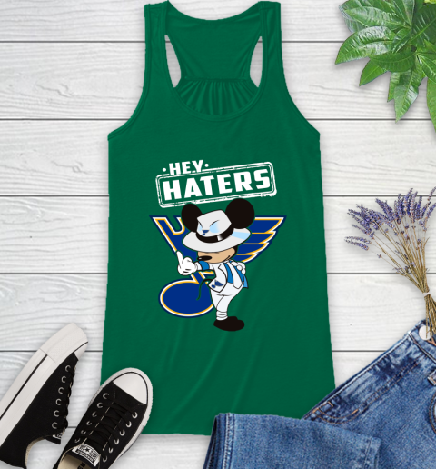 NHL Hey Haters Mickey Hockey Sports St.Louis Blues Racerback Tank 6