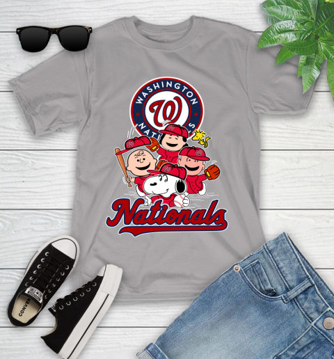 MLB Washington Nationals Snoopy Charlie Brown Woodstock The Peanuts Movie Baseball T Shirt_000 Youth T-Shirt 4