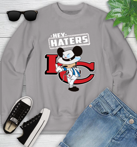 NFL Hey Haters Mickey Football Sports Kansas City Chiefs Youth Sweatshirt 3