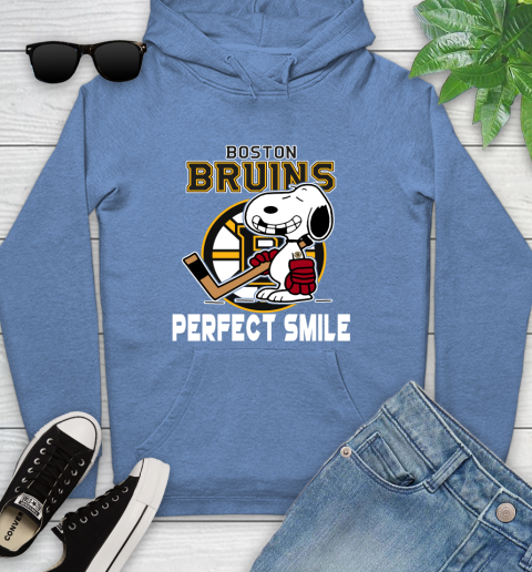 NHL Boston Bruins Snoopy Perfect Smile The Peanuts Movie Hockey T Shirt Youth Hoodie 13