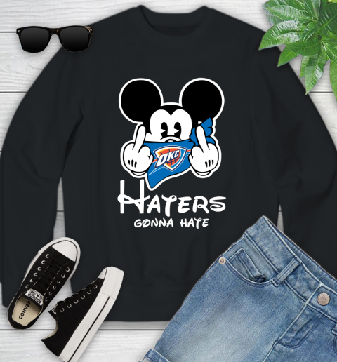 NBA Oklahoma City Thunder Haters Gonna Hate Mickey Mouse Disney Basketball T Shirt Youth Sweatshirt