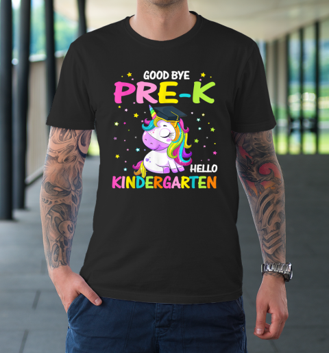 Goodbye Pre k Hello Kindergarten Magical Unicorn Graduation T-Shirt
