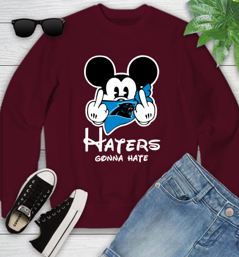 NFL Carolina Panthers Haters Gonna Hate Mickey Mouse Disney Football T Shirt_000 Youth Sweatshirt 4