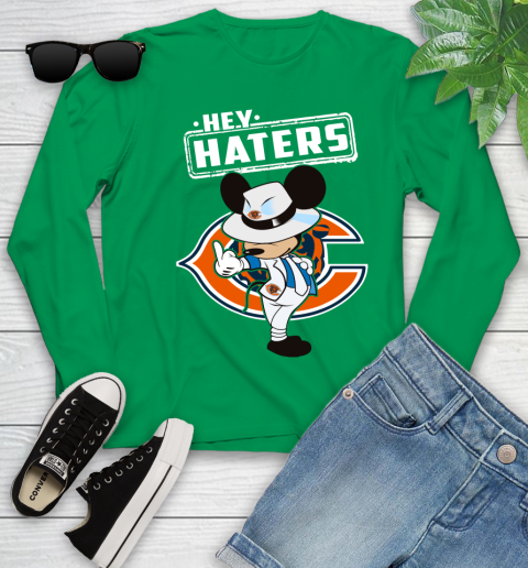 NFL Hey Haters Mickey Football Sports Chicago Bears Youth Long Sleeve 7