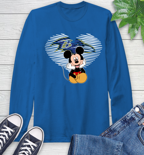 NFL Baltimore Ravens The Heart Mickey Mouse Disney Football T Shirt_000 Long Sleeve T-Shirt 10