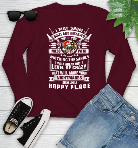 Buffalo Sabres NHL Hockey Don't Mess With Me While I'm Watching My Team Sports Youth Long Sleeve 6