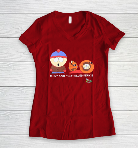 Oh My God They Killed Kenny Shirt South Park Adult Cartoon Women's V-Neck T-Shirt 6