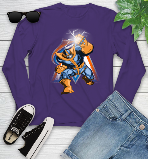 Miami Marlins MLB Baseball Thanos Avengers Infinity War Marvel Youth Long Sleeve 4