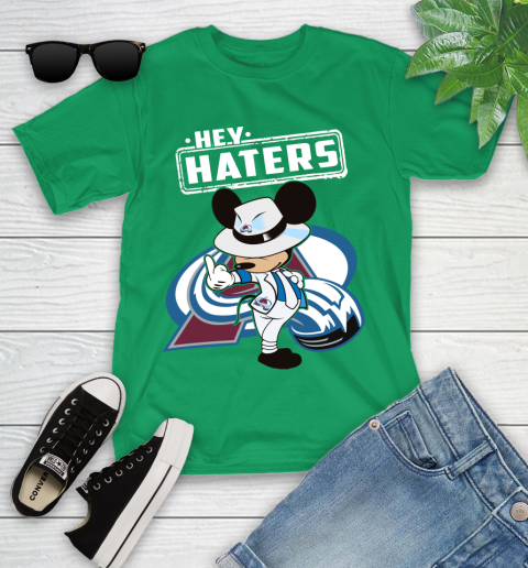 NHL Hey Haters Mickey Hockey Sports Colorado Avalanche Youth T-Shirt 8