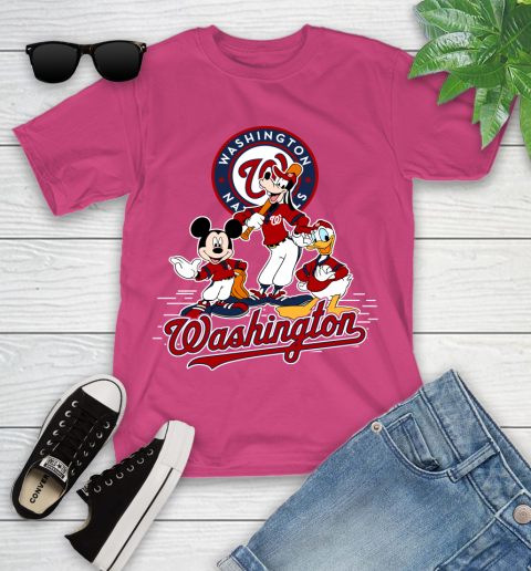 MLB Washington Nationals Mickey Mouse Donald Duck Goofy Baseball T Shirt Youth T-Shirt 11
