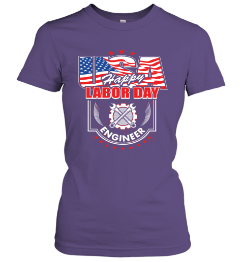 Engineer Happy Labor Day Job Title American Flag Women Tee