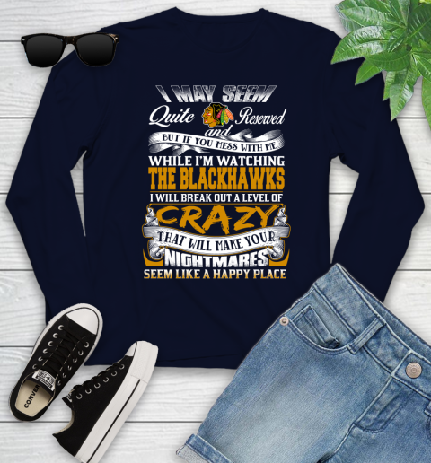 Chicago Blackhawks NHL Hockey Don't Mess With Me While I'm Watching My Team Youth Long Sleeve 2