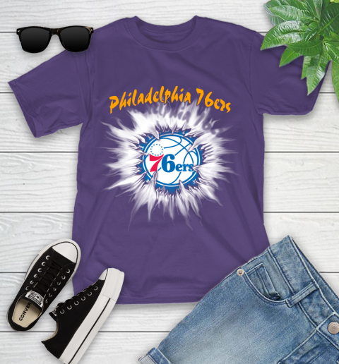 Philadelphia 76ers NBA Basketball Rip Sports Youth T-Shirt 3