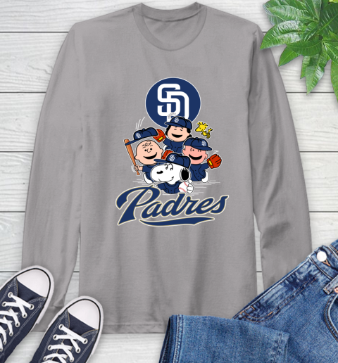 MLB San Diego Padres Snoopy Charlie Brown Woodstock The Peanuts Movie Baseball T Shirt_000 Long Sleeve T-Shirt 6