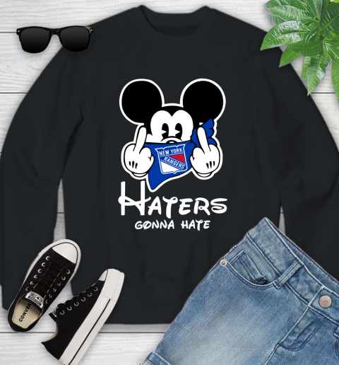 NHL New York Rangers Haters Gonna Hate Mickey Mouse Disney Hockey T Shirt Youth Sweatshirt