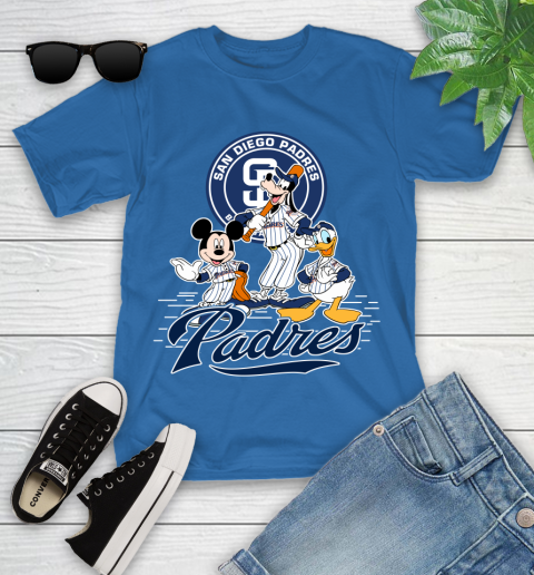 MLB San Diego Padres Mickey Mouse Donald Duck Goofy Baseball T Shirt Youth T-Shirt 27