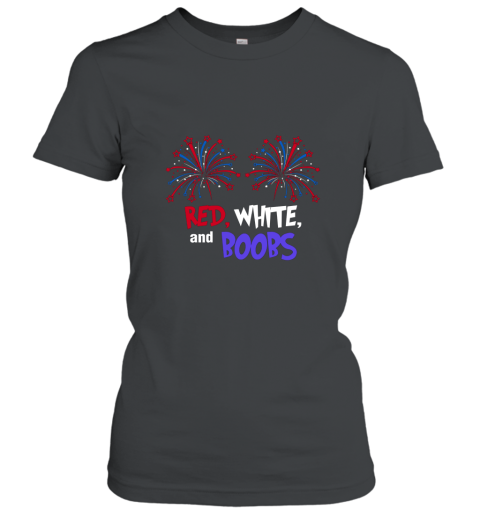 Red White and Boobs Funy 4th of july T shirt Women T-Shirt