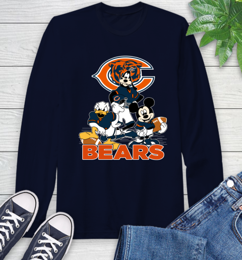 NFL Chicago Bears Mickey Mouse Donald Duck Goofy Football Shirt Long Sleeve T-Shirt 3