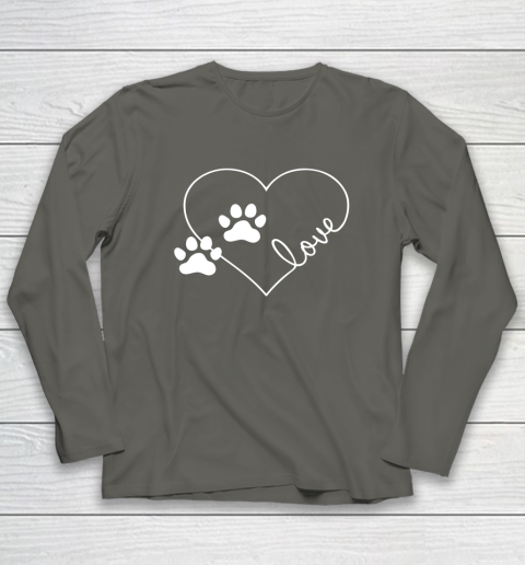 Cute Love Hearts Valentine Day Paw Print Dog Owner Dog Lover Long Sleeve T-Shirt 5