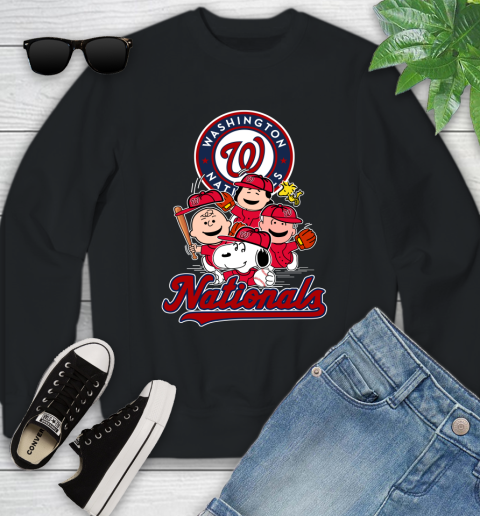 MLB Washington Nationals Snoopy Charlie Brown Woodstock The Peanuts Movie Baseball T Shirt_000 Youth Sweatshirt