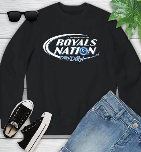 MLB A True Friend Of The Kansas City Royals Dilly Dilly Baseball Sports Youth Sweatshirt