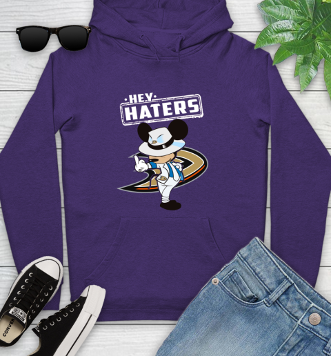 NHL Hey Haters Mickey Hockey Sports Anaheim Ducks Youth Hoodie 5