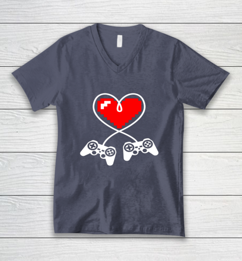 This Is My Valentine Pajama Shirt Gamer Controller V-Neck T-Shirt 6