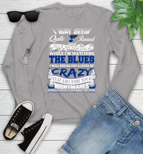 St.Louis Blues NHL Hockey Don't Mess With Me While I'm Watching My Team Youth Long Sleeve 5
