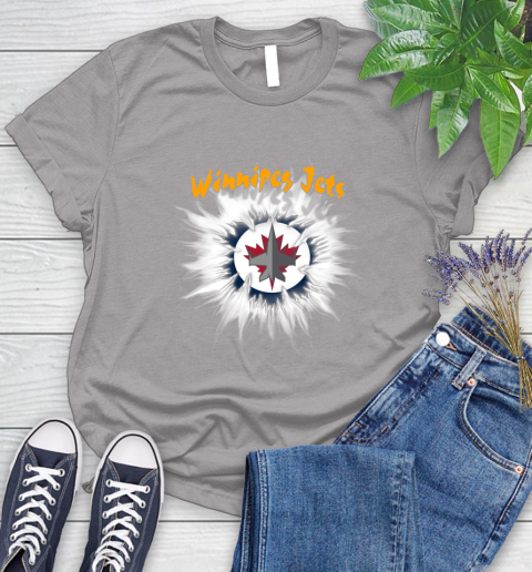Winnipeg Jets NHL Hockey Adoring Fan Rip Sports Women's T-Shirt 5