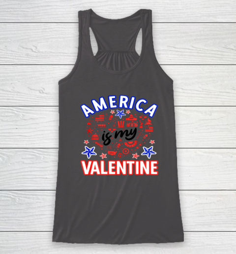 America is My Valentine Proud American Heart USA Racerback Tank 7