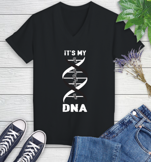 Chicago White Sox MLB Baseball It's My DNA Sports Women's V-Neck T-Shirt