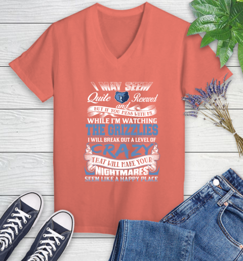 Memphis Grizzlies NBA Basketball Don't Mess With Me While I'm Watching My Team Women's V-Neck T-Shirt 6