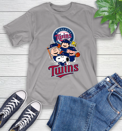 MLB Minnesota Twins Snoopy Charlie Brown Woodstock The Peanuts Movie Baseball T Shirt_000 T-Shirt 6