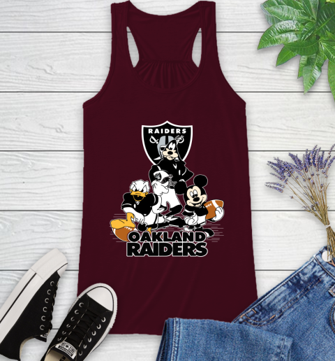 NFL Oakland Raiders Mickey Mouse Donald Duck Goofy Football Shirt Racerback Tank 2
