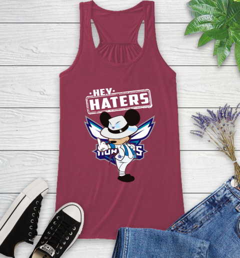 NBA Hey Haters Mickey Basketball Sports Charlotte Hornets Racerback Tank 7