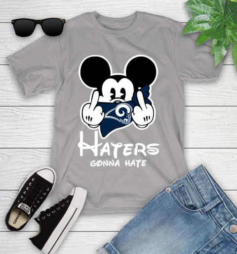 NFL Los Angeles Rams Haters Gonna Hate Mickey Mouse Disney Football T Shirt Youth T-Shirt 4