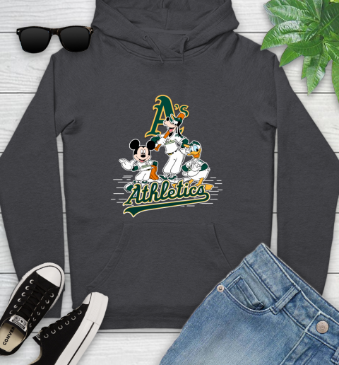 MLB Oakland Athletics Mickey Mouse Donald Duck Goofy Baseball T Shirt Youth Hoodie 8