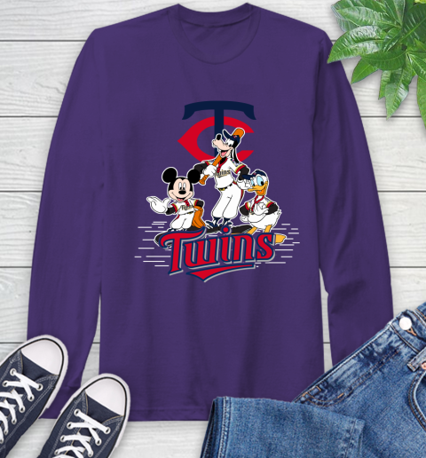 MLB Minnesota Twins Mickey Mouse Donald Duck Goofy Baseball T Shirt Long Sleeve T-Shirt 5
