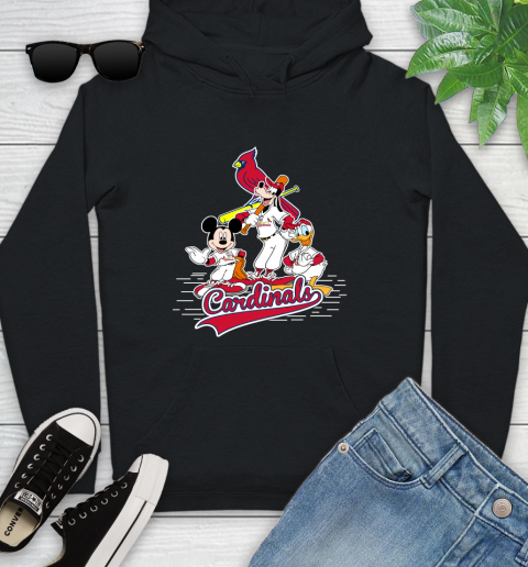 MLB St.Louis Cardinals Mickey Mouse Donald Duck Goofy Baseball T Shirt Youth Hoodie