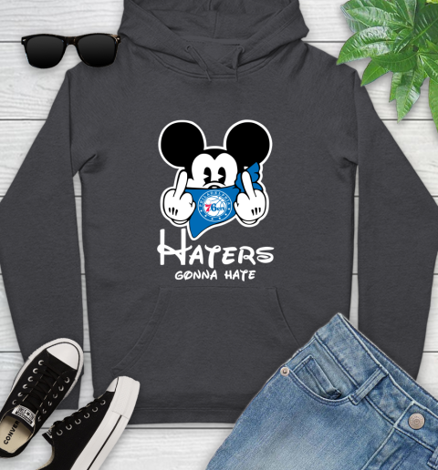 NBA Philadelphia 76ers Haters Gonna Hate Mickey Mouse Disney Basketball T Shirt Youth Hoodie 8