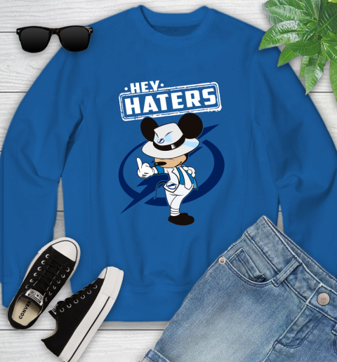 NHL Hey Haters Mickey Hockey Sports Tampa Bay Lightning Youth Sweatshirt 7