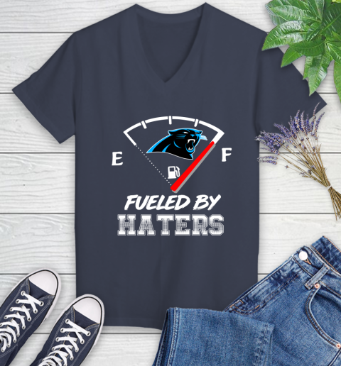 Carolina Panthers NFL Football Fueled By Haters Sports Women's V-Neck T-Shirt 12