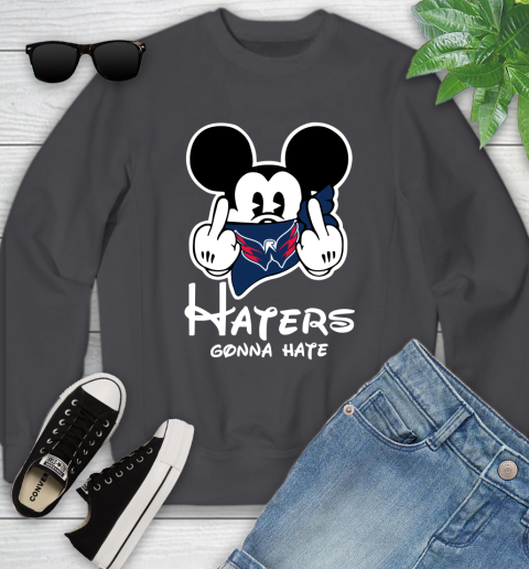 NHL Washington Capitals Haters Gonna Hate Mickey Mouse Disney Hockey T Shirt Youth Sweatshirt 5