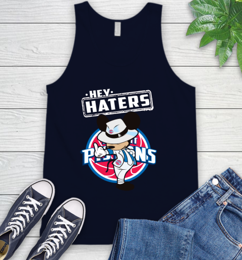 NBA Hey Haters Mickey Basketball Sports Detroit Pistons Tank Top 2
