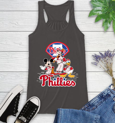 MLB Philadelphia Phillies Mickey Mouse Donald Duck Goofy Baseball T Shirt Racerback Tank 11