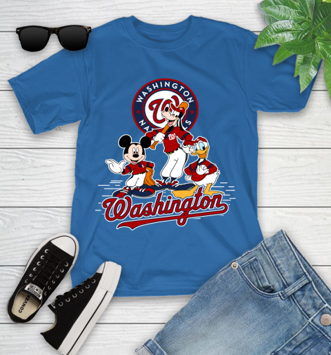 MLB Washington Nationals Mickey Mouse Donald Duck Goofy Baseball T Shirt Youth T-Shirt 12