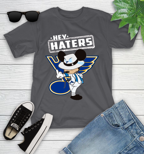 NHL Hey Haters Mickey Hockey Sports St.Louis Blues Youth T-Shirt 6