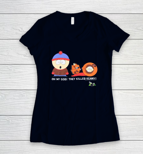 Oh My God They Killed Kenny Shirt South Park Adult Cartoon Women's V-Neck T-Shirt 2